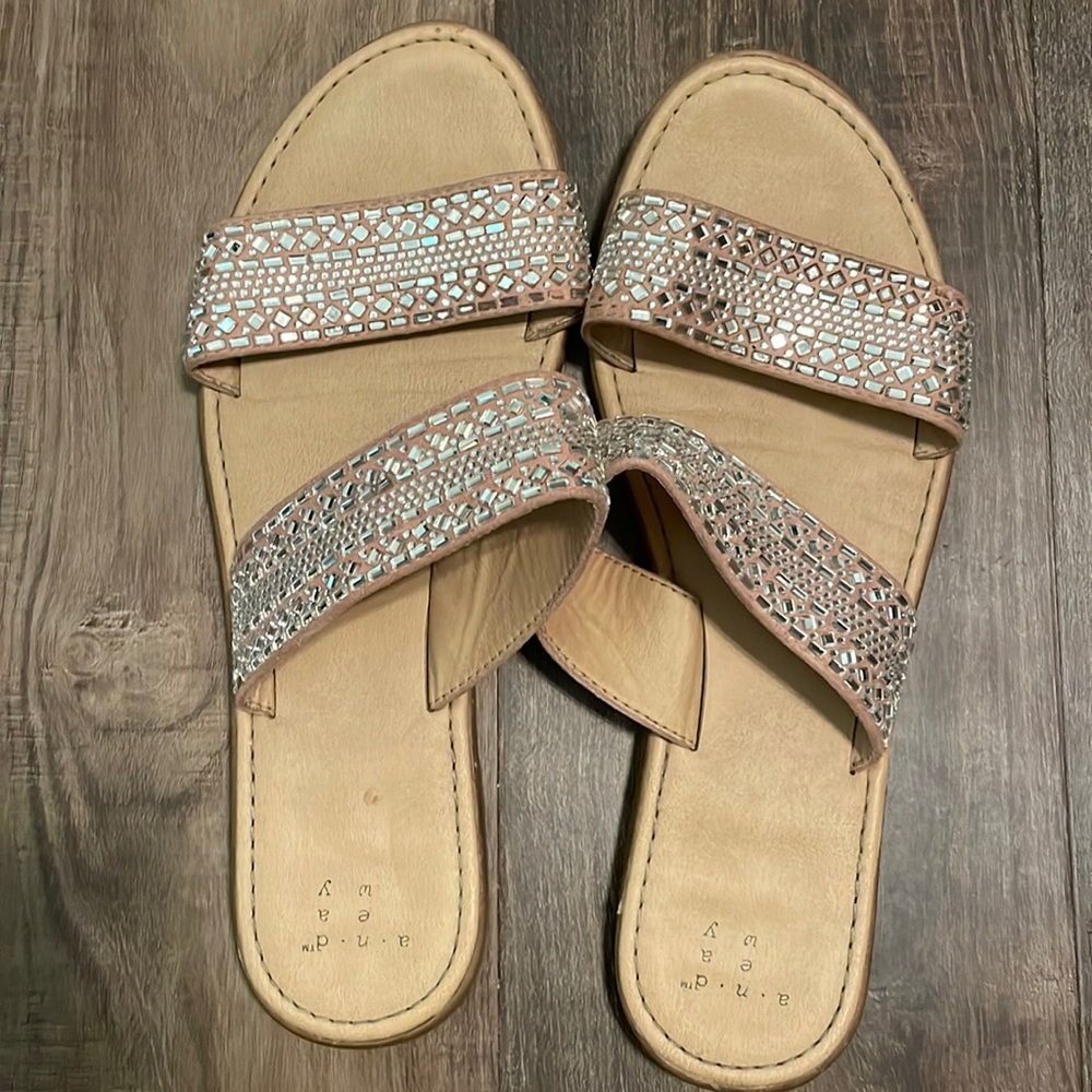Target A new day sandals with jewels/diamonds on straps